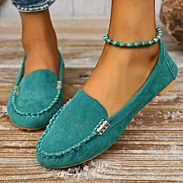 Ruby | Women's Flat Slip-On Loafers with Buckle Detail