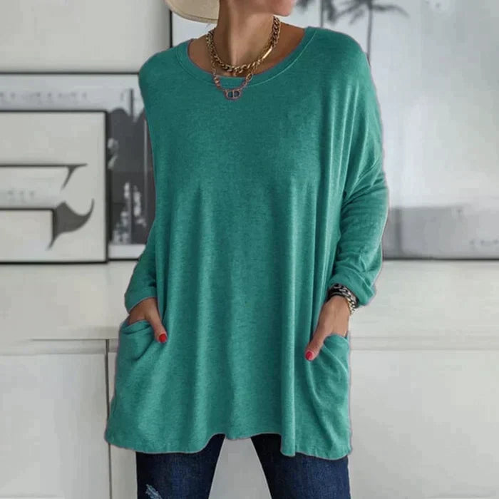 Daliah | Women's Oversized Long Sleeve Tunic Top with Pockets