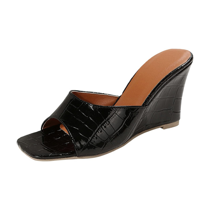 Monroe Faux Snake Leather Wedges