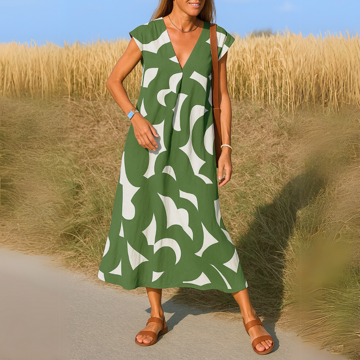Valérie | Fluid Dress with V-Neck