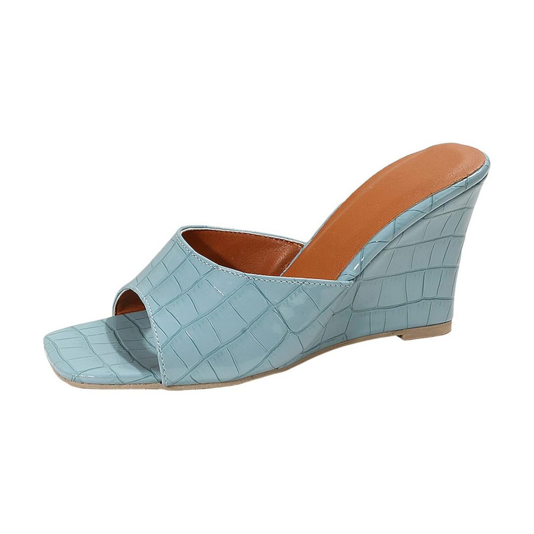 Monroe Faux Snake Leather Wedges