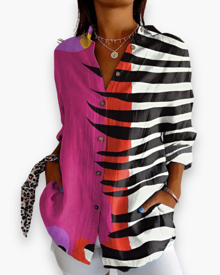 Nova | Women's Printed Long Sleeve Button Up Shirt