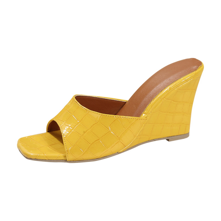 Monroe Faux Snake Leather Wedges