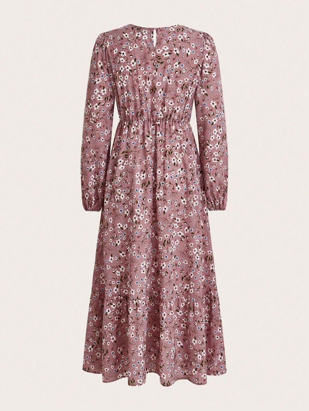Blossom | Women's Floral Maxi Dress Long Sleeve Round Neck