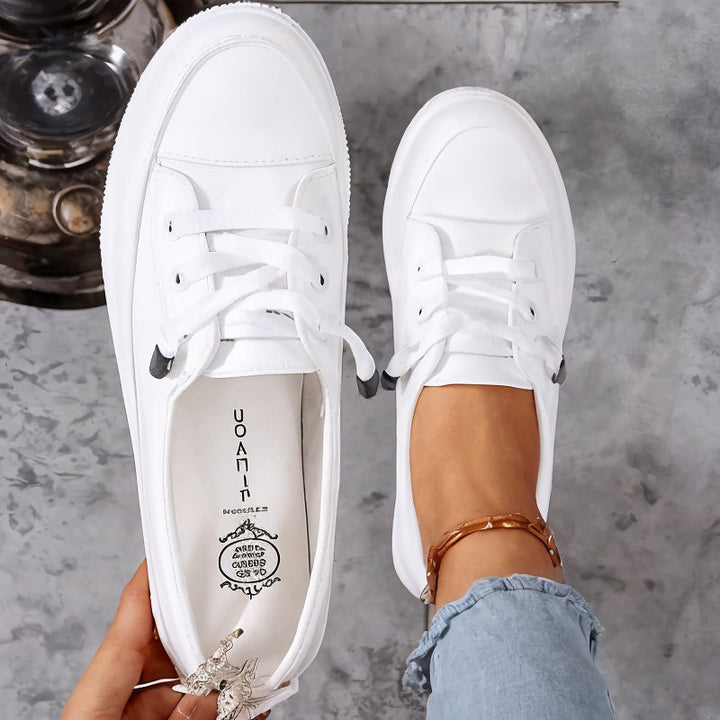 Penny | Women's Low Profile Lace-Up Canvas Sneakers Flat