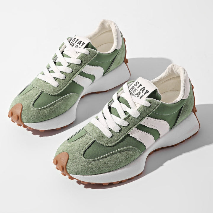 Riley | Women's Retro Platform Sneakers Lace-Up Casual Trainers