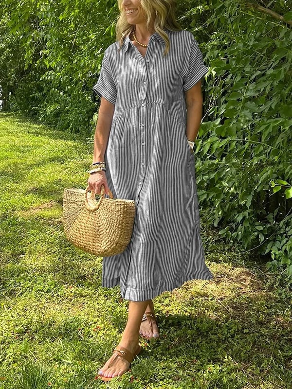 Corinne™ | Striped Button-Up Shirt