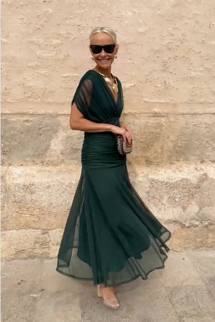 Bella™ | Elegant V-neck Fantasy Party Maxi Dress