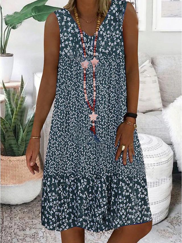 Acacia™ | Sleeveless Floral V-Neck Dress