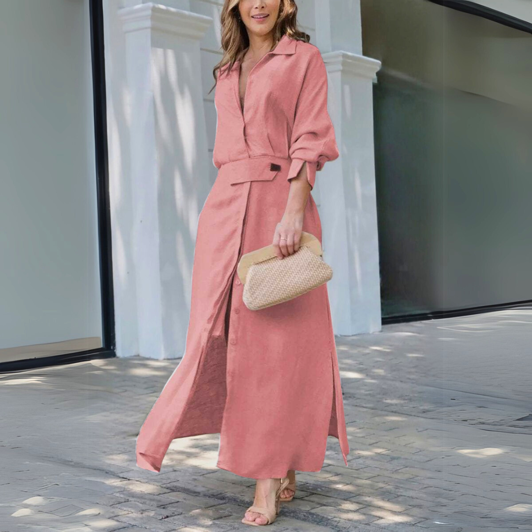 Jeanette™ | Elegant Maxi Dress with V-Neck