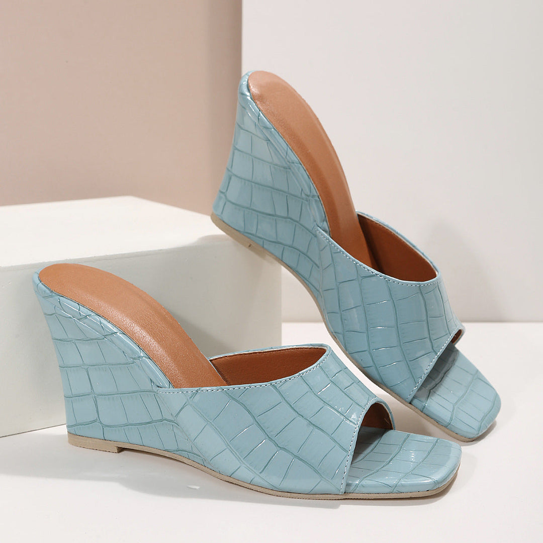 Monroe Faux Snake Leather Wedges