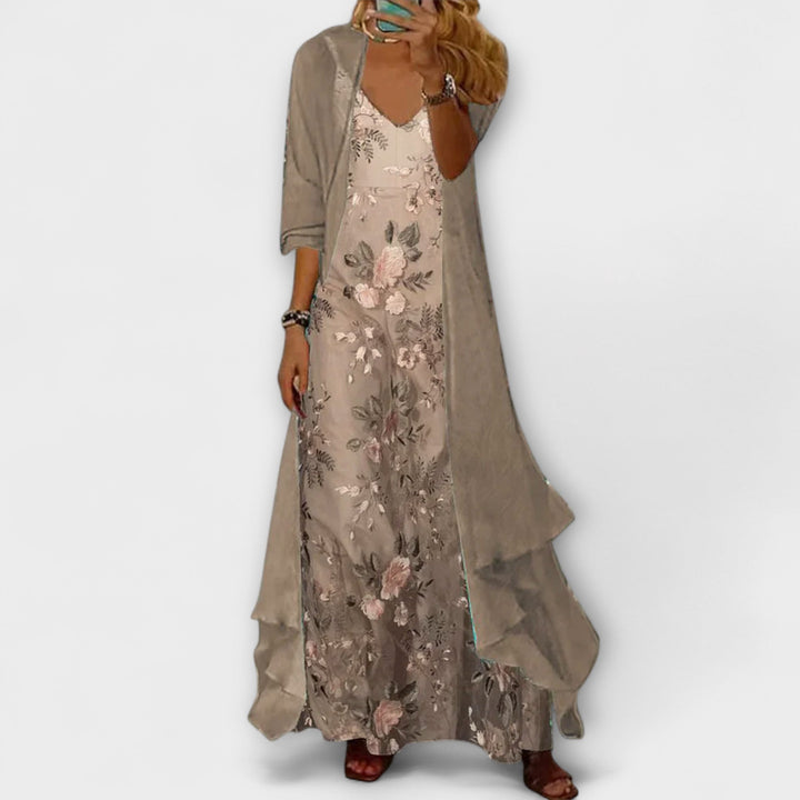 Aria | Women's Floral Maxi Dress Two-Piece Set