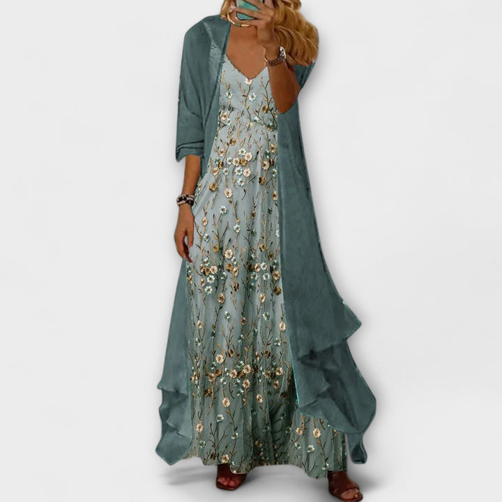 Aria | Women's Floral Maxi Dress Two-Piece Set