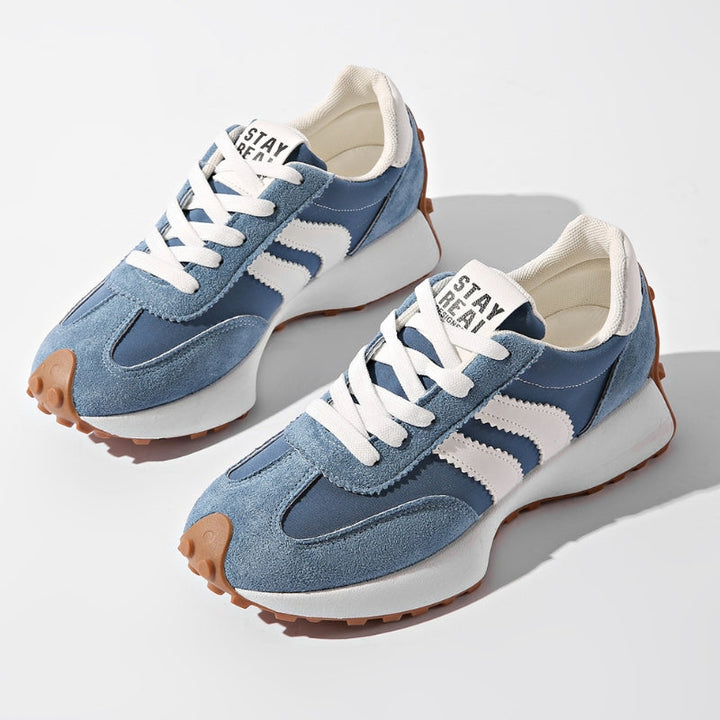 Riley | Women's Retro Platform Sneakers Lace-Up Casual Trainers