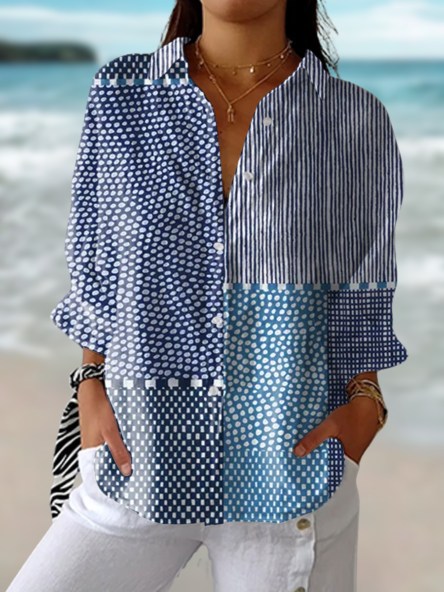 Fiora™ | Ocean Patchwork Blouse