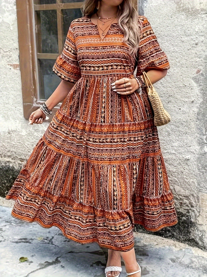 Sylpha | Elegant Ethnic Print Bohemian Dress