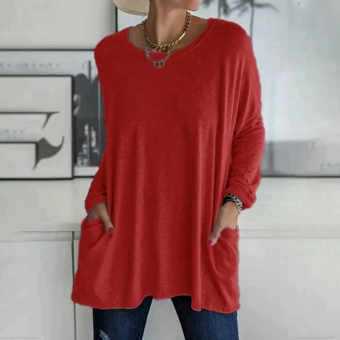 Daliah | Women's Oversized Long Sleeve Tunic Top with Pockets