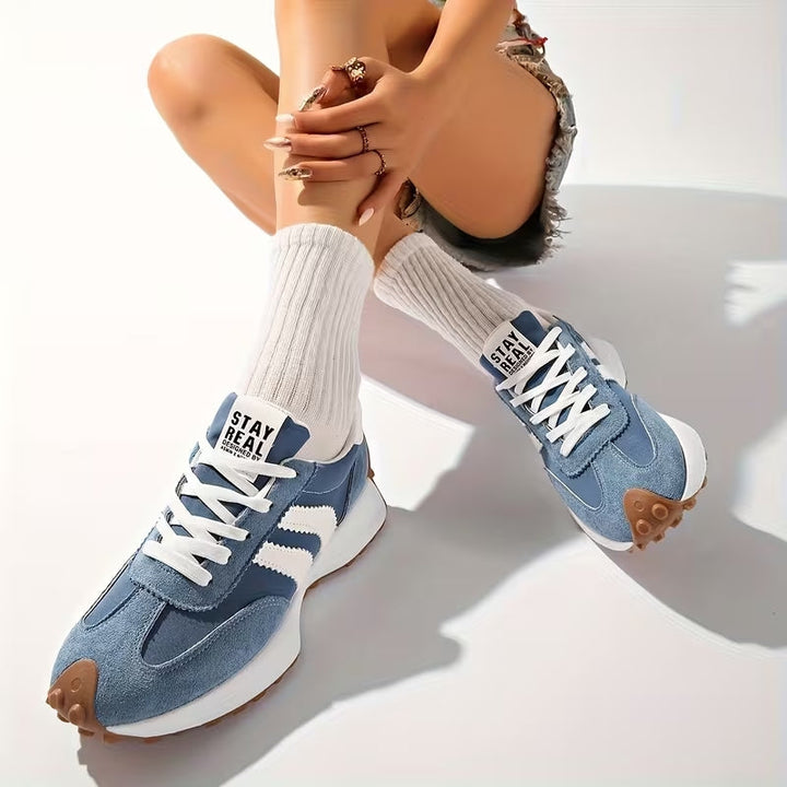 Riley | Women's Retro Platform Sneakers Lace-Up Casual Trainers