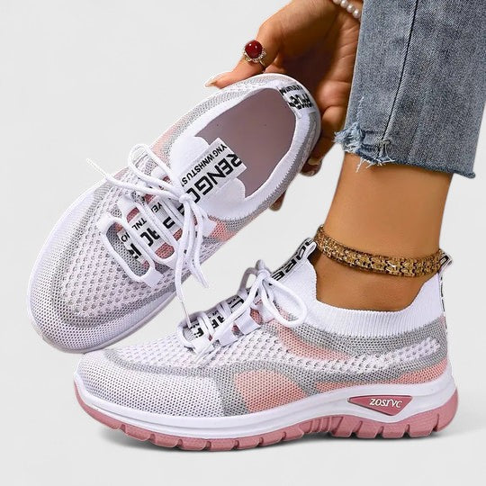 Koda | Women's Mesh Chunky Sole Lace-Up Trainers Colour Block