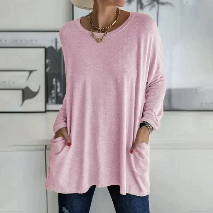 Daliah | Women's Oversized Long Sleeve Tunic Top with Pockets