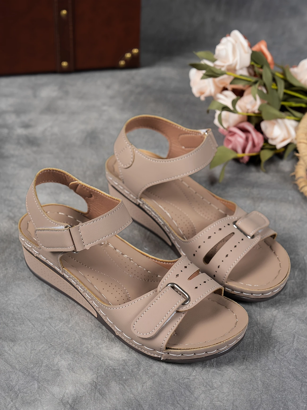 Georgina™ | Wedge Platform Sandals with Adjustable Strap