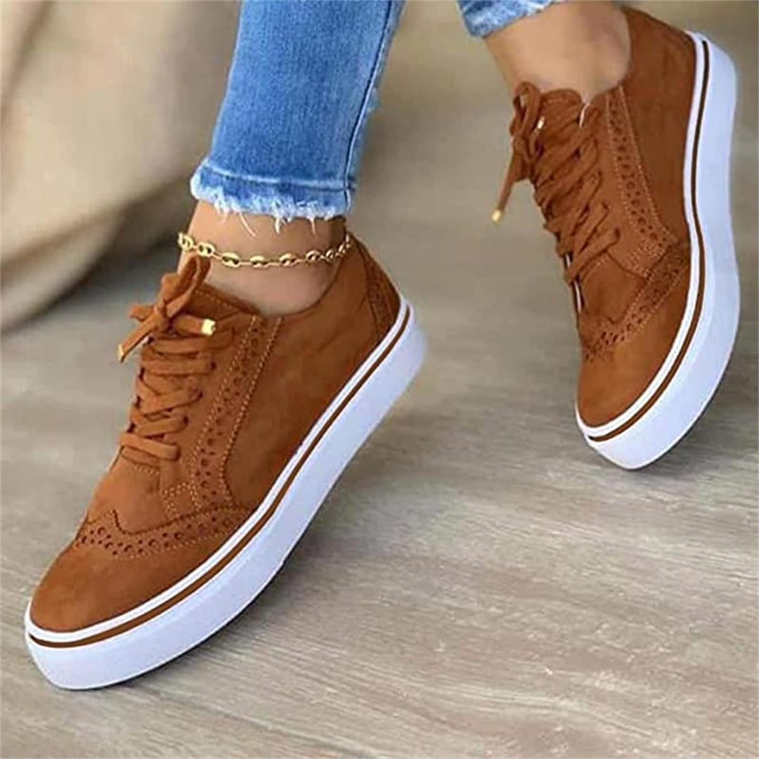 Billie | Women's Flatform Sneakers Lace Up Brogue Detail Casual Shoes