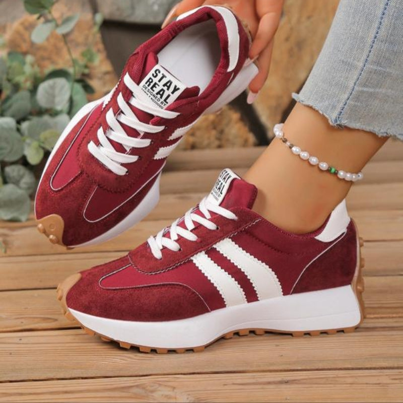 Riley | Women's Retro Platform Sneakers Lace-Up Casual Trainers