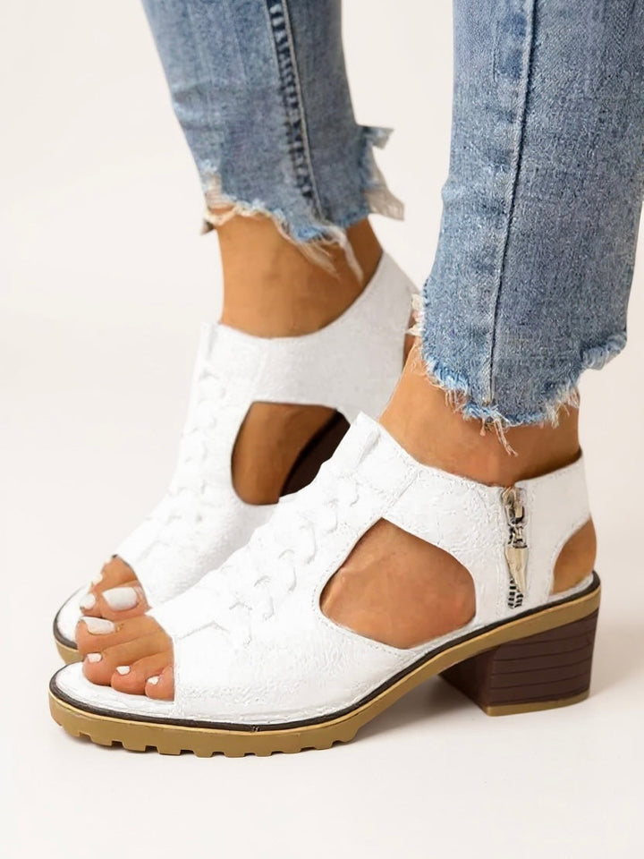 Elena | Zip High Heel Sandals