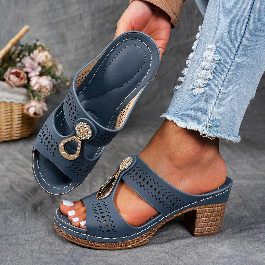 Valeene™ | Orthopedic Rhinestones Heel Sandals