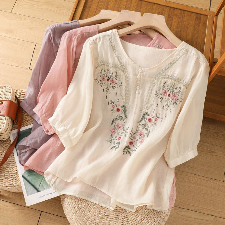 Tamsina™ | Embroidered Relaxed Blouse