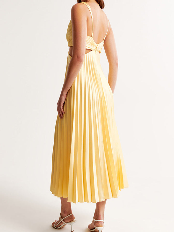 Sarai™ | Trendy V-Neck Solid Color Maxi Dress