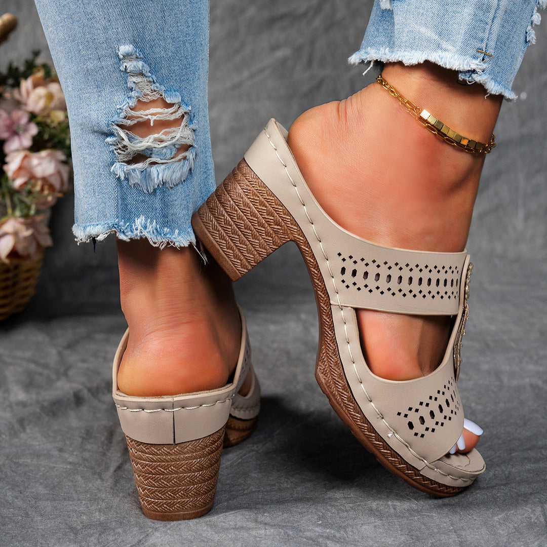 Valeene™ | Orthopedic Rhinestones Heel Sandals