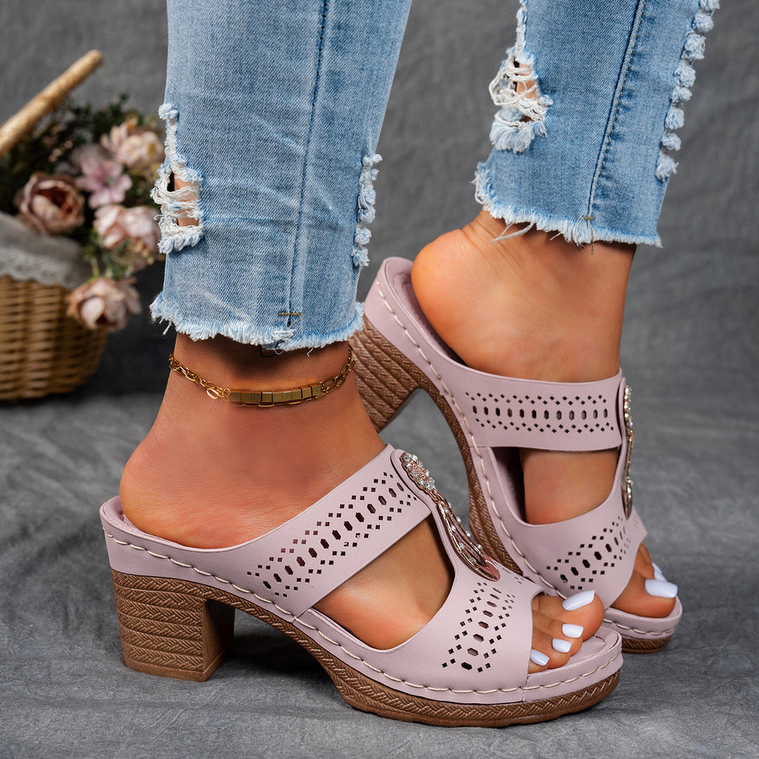 Valeene™ | Orthopedic Rhinestones Heel Sandals