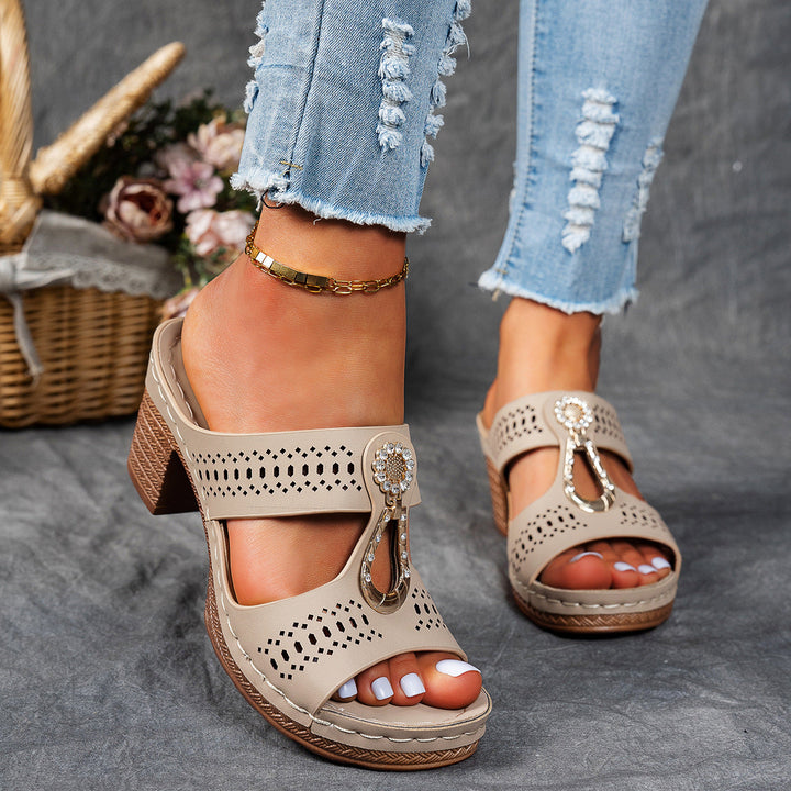 Valeene™ | Orthopedic Rhinestones Heel Sandals