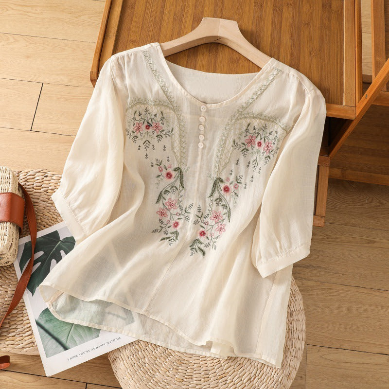 Tamsina™ | Embroidered Relaxed Blouse