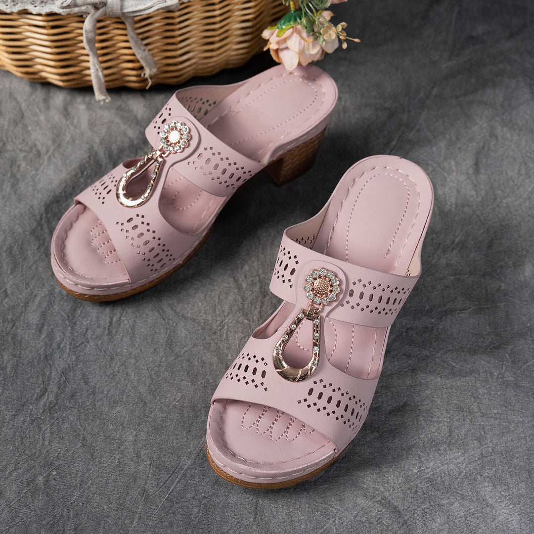 Valeene™ | Orthopedic Rhinestones Heel Sandals