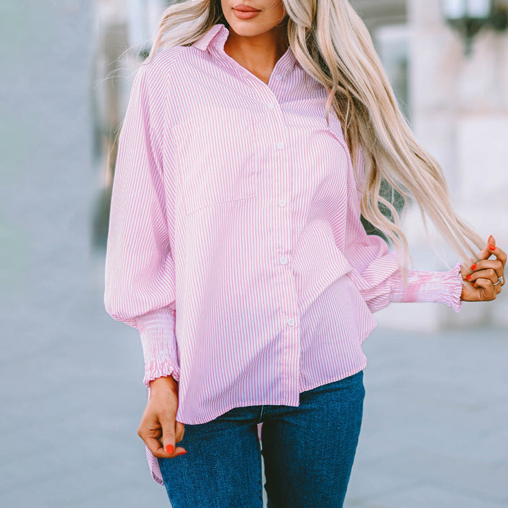 Elsie | Women's Oversized Button Up Shirt Balloon Sleeve Casual Blouse