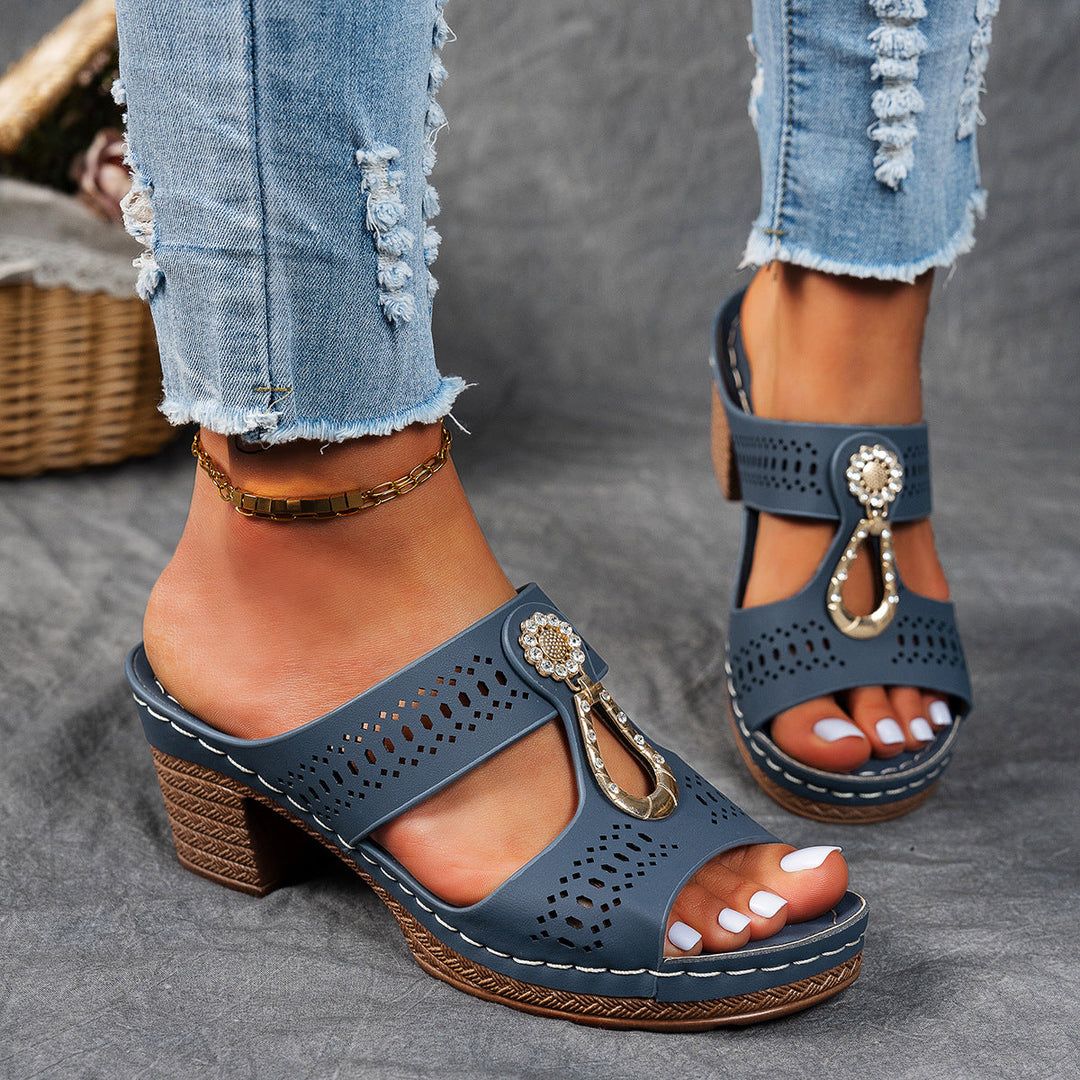 Valeene™ | Orthopedic Rhinestones Heel Sandals