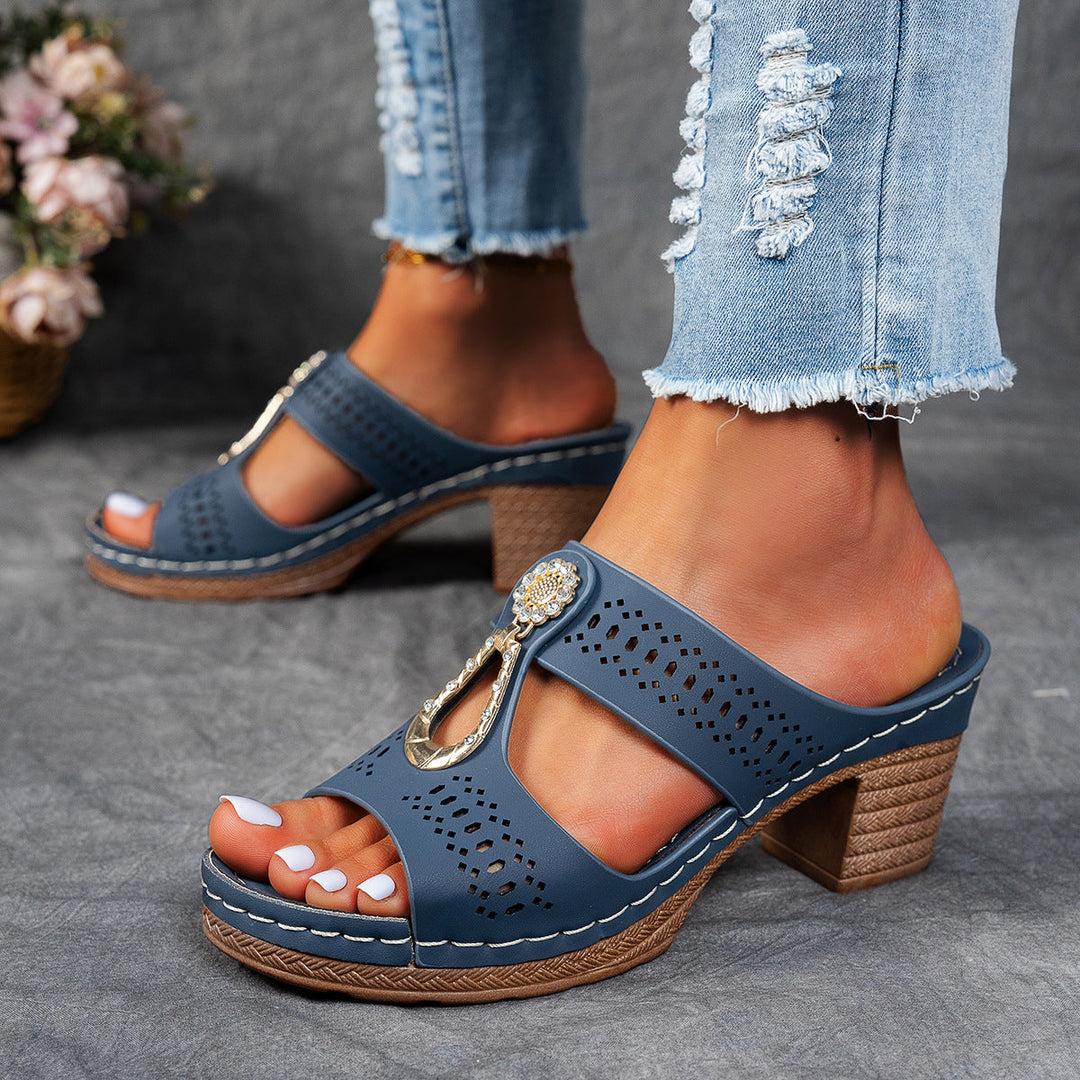 Valeene™ | Orthopedic Rhinestones Heel Sandals