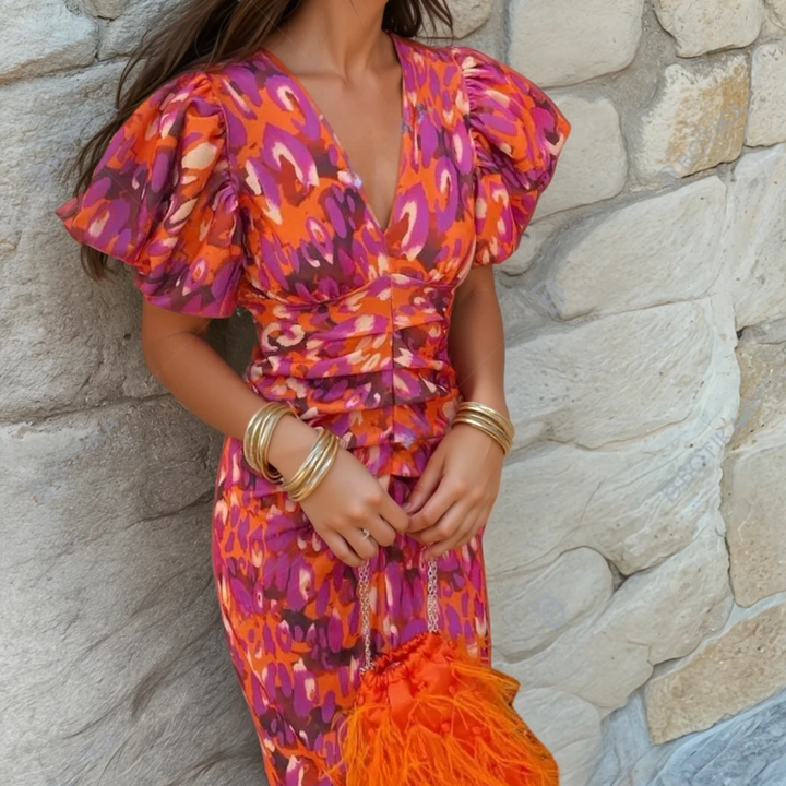 Carole | Vibrant Fiesta Dress with Spectacular Details