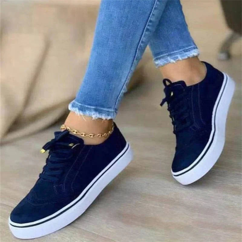 Billie | Women's Flatform Sneakers Lace Up Brogue Detail Casual Shoes