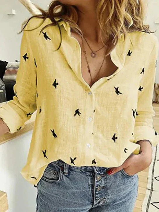 Piper | Women's Relaxed Linen Blend Button-Down Shirt