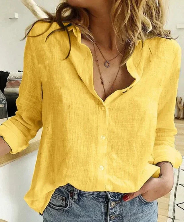 Piper | Women's Relaxed Linen Blend Button-Down Shirt