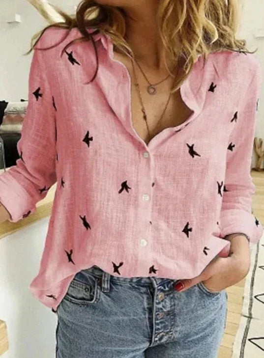 Piper | Women's Relaxed Linen Blend Button-Down Shirt