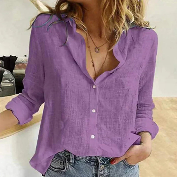 Piper | Women's Relaxed Linen Blend Button-Down Shirt