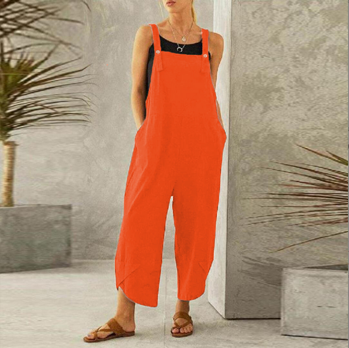 Harper | Women's Wide Leg Linen Jumpsuit Sleeveless Overalls
