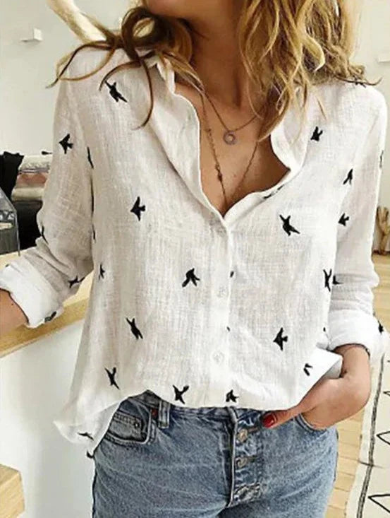 Piper | Women's Relaxed Linen Blend Button-Down Shirt