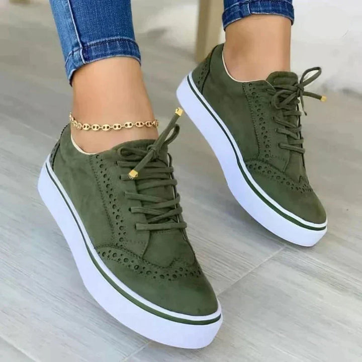 Billie | Women's Flatform Sneakers Lace Up Brogue Detail Casual Shoes
