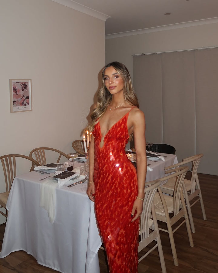 Kalea™ | Glitter Sequins Backless Strap Dress