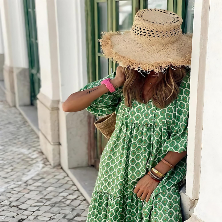 Cassandra | Women's Geometric Print High-Low Dress